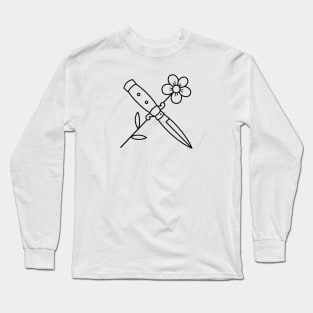HomeSchoolTattoo Knife and Flower Long Sleeve T-Shirt